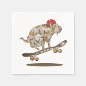 Capybara Skateboard Ollie Serviette (Vorderseite)