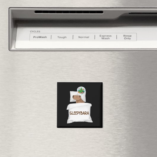 Capybara Sleep Night Xmas Weihnachtsfest Magnet (In Situ (Geschirrspüler))