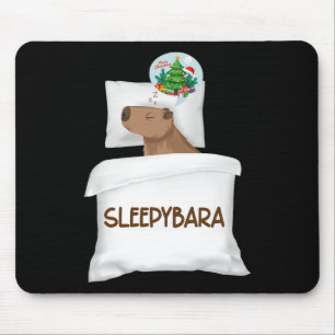 Capybara Sleep Night Xmas Weihnachtsfest Mousepad