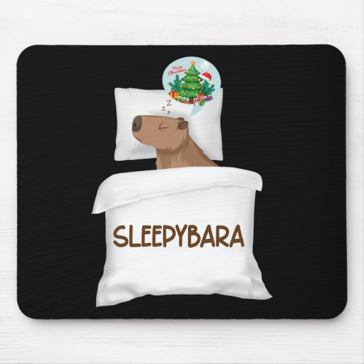 Capybara Sleep Night Xmas Weihnachtsfest Mousepad (Vorne)
