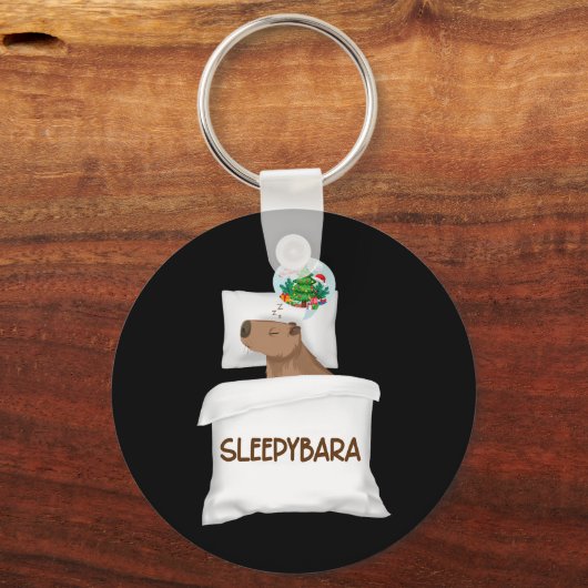 Capybara Sleep Night Xmas Weihnachtsfest Schlüsselanhänger (Vorderseite)