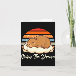 Capybara sleepybara lebt den Traum Retro Vintage Karte