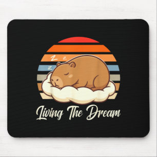 Capybara sleepybara lebt den Traum Retro Vintage Mousepad