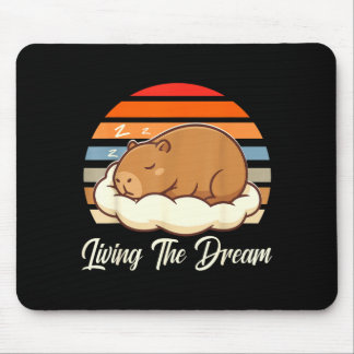 Capybara sleepybara lebt den Traum Retro Vintage Mousepad