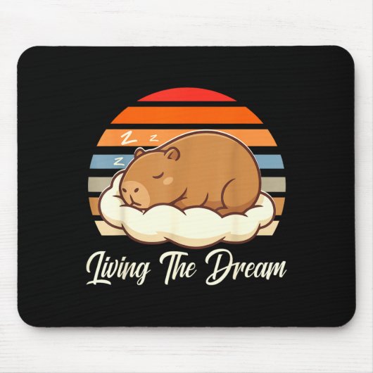 Capybara sleepybara lebt den Traum Retro Vintage Mousepad (Vorne)