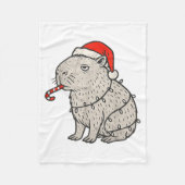 Capybara Smoking Christmas Ugly Cigarette Gen Z Fleecedecke (Vorderseite)