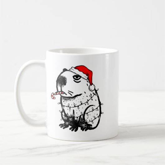 Capybara Smoking Christmas Ugly Cigarette Gen Z  Kaffeetasse (Links)