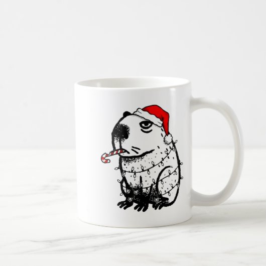 Capybara Smoking Christmas Ugly Cigarette Gen Z Kaffeetasse (Rechts)