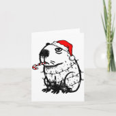 Capybara Smoking Christmas Ugly Cigarette Gen Z Karte (Vorderseite)