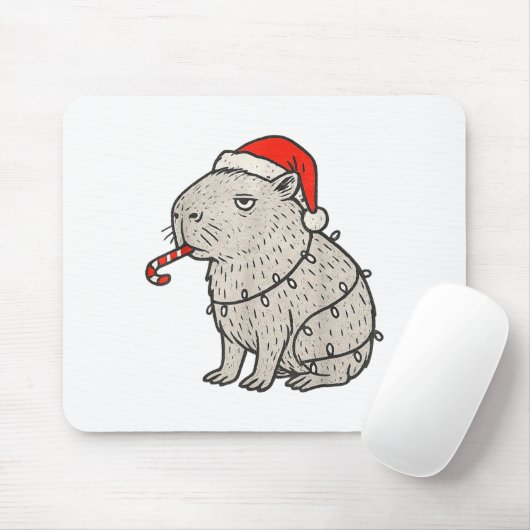 Capybara Smoking Christmas Ugly Cigarette Gen Z Mousepad (Mit Mouse)