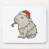 Capybara Smoking Christmas Ugly Cigarette Gen Z Mousepad (Vorne)