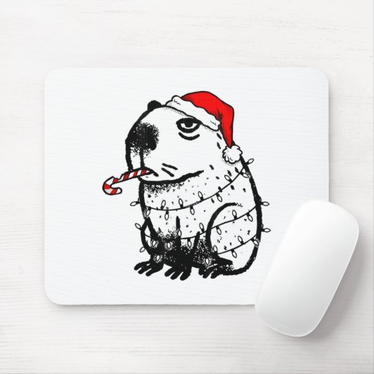 Capybara Smoking Christmas Ugly Cigarette Gen Z Mousepad (Mit Mouse)