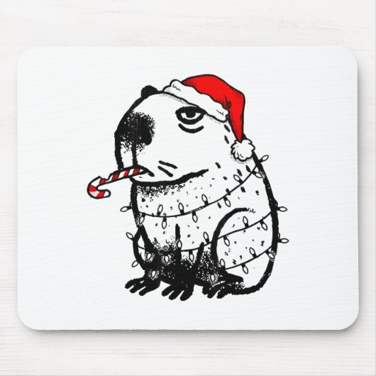 Capybara Smoking Christmas Ugly Cigarette Gen Z Mousepad (Vorne)