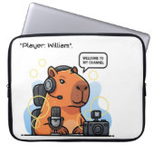 Capybara Streamer Laptop Sleeve – Custom Name or C (Vorderseite)