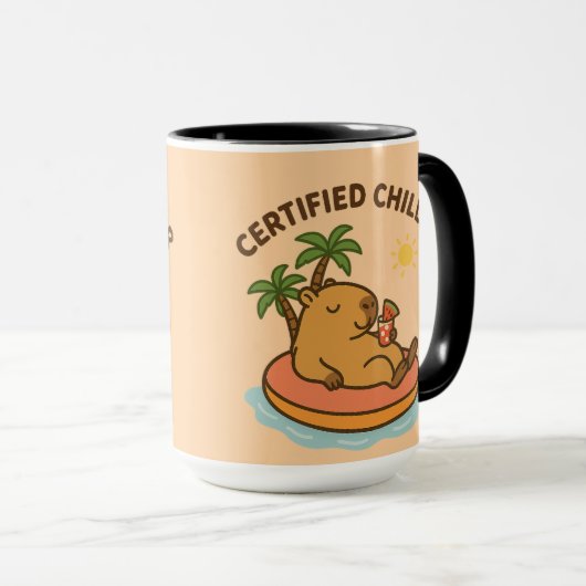 Capybara Summer Vibes - Chill Pool Frische Pasta m Tasse (VorderseiteRechts)