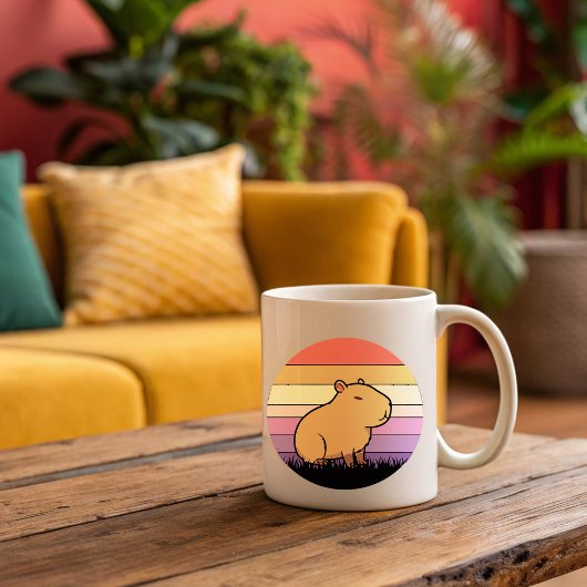 Capybara Sunset Tasse | Entspannendes und ästhetis
