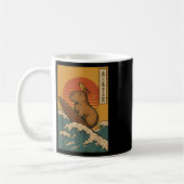 Capybara Surfing Japanisch Kaffeetasse (Links)