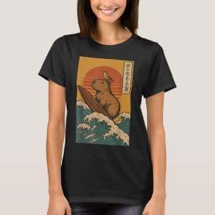 Capybara Surfing Japanisch T-Shirt