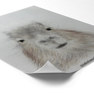 Capybara   Süße Bleistift-Zeichnung Kunst Druck Poster