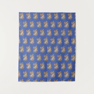 Capybara Süßigkeiten Donuts Kuchen Bonbons Wandteppich