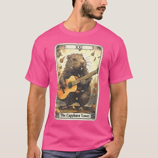 Capybara Tarot Card Capybara Gitarre spielen T-Shirt (Vorderseite)