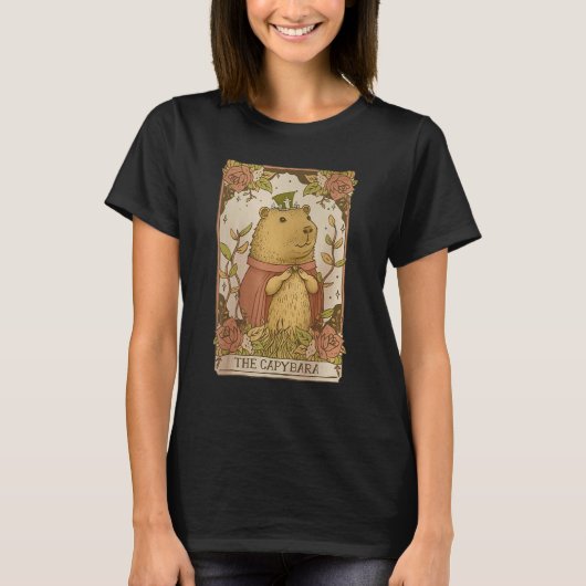 Capybara Tarot Card Rodent Eigentümer Kernstück T-Shirt (Vorderseite)
