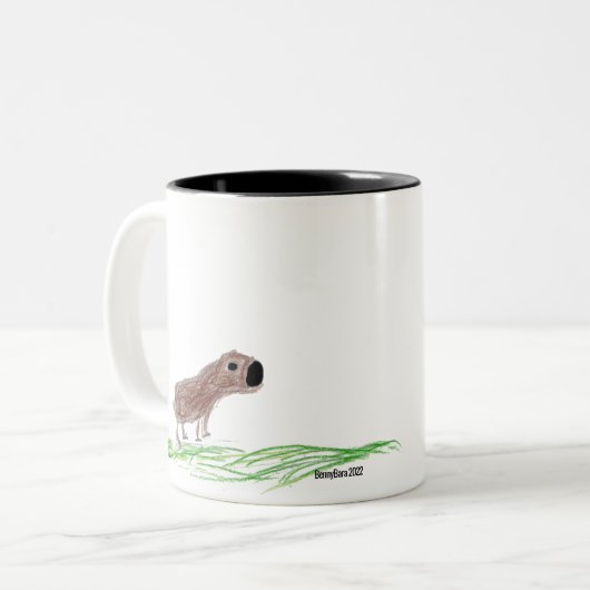 Capybara-Tasse Zweifarbige Tasse (Vorderseite Links)