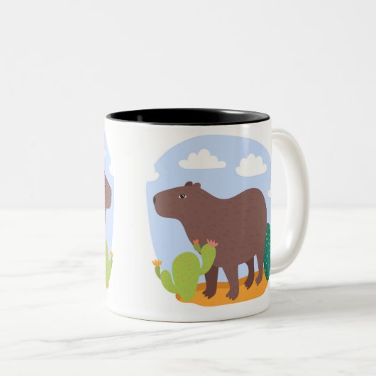 Capybara-Tasse Zweifarbige Tasse (VorderseiteRechts)