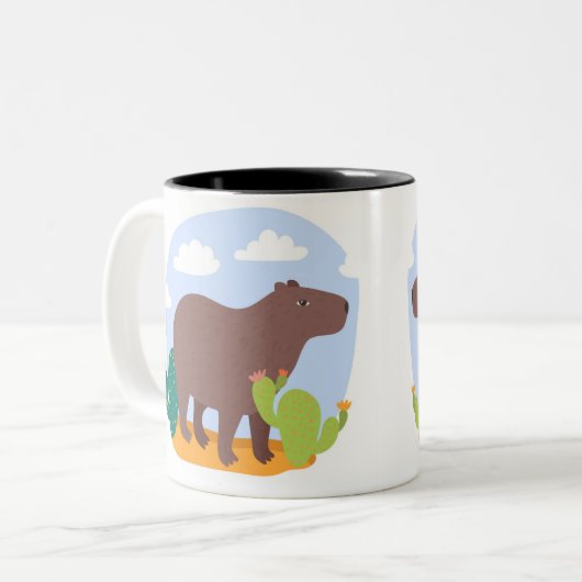 Capybara-Tasse Zweifarbige Tasse (Vorderseite Links)