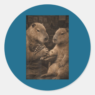 Capybara tätowiert Capybara Capybara Tattoo Runder Aufkleber