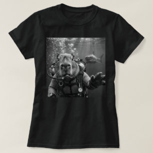 Capybara-Taucher Unterwasser-Selfie-Illustration T-Shirt