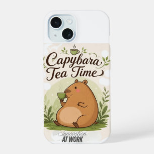 Capybara-Teatime Süße Capybara trinkt Tee Spaß iPhone 15 Hülle