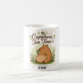 Capybara-Teatime | Süße Capybara trinkt Tee Spaß Kaffeetasse (Mittel)