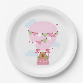 Capybara Teddy Balloon Birthday Party Pappteller