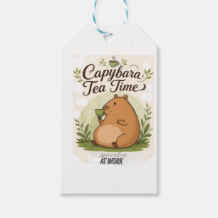 Capybara-Teestunde Süße Capybara trinkt Tee Spaß Geschenkanhänger