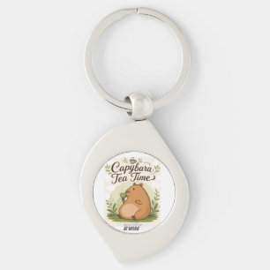 Capybara-Teestunde Süße Capybara trinkt Tee Spaß Schlüsselanhänger