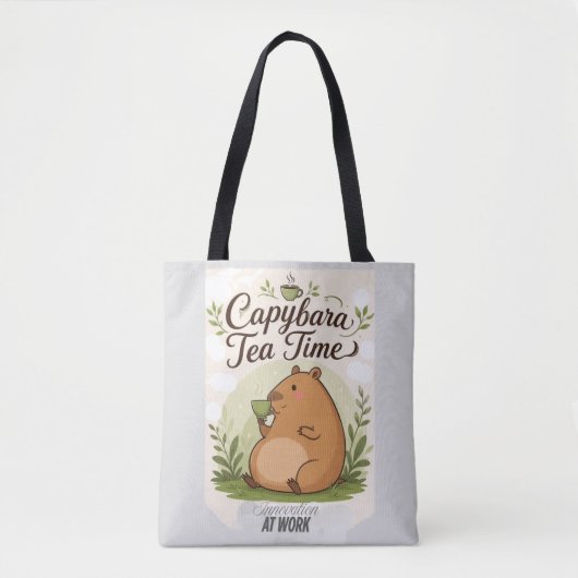 Capybara-Teestunde | Süße Capybara trinkt Tee Spaß Tasche (Vorderseite)