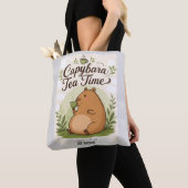 Capybara-Teestunde | Süße Capybara trinkt Tee Spaß Tasche (Von Nahem)