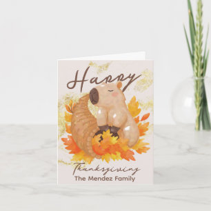 Capybara Thanksgiving-Familie Karte