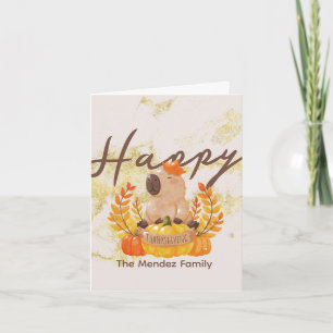 Capybara Thanksgiving-Familienessen Karte