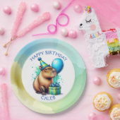  Capybara Themed Boy's Birthday Party Personalized Pappteller (Party)
