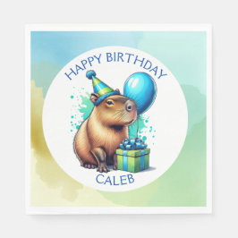 Capybara Themed Boys Geburtstagsparty Personalisie Serviette