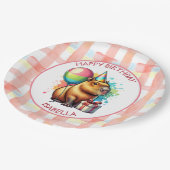 Capybara themed Girl's Birthday Party Pappteller (Schrägansicht)