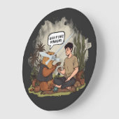 Capybara Therapy Time Squeak wenn Sie überfordert  Große Wanduhr (Winkel)