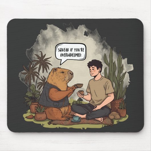 Capybara Therapy Time Squeak wenn Sie überfordert Mousepad (Vorne)