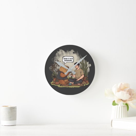 Capybara Therapy Time Squeak wenn Sie überfordert  Runde Wanduhr (Zuhause)