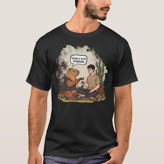Capybara Therapy Time Squeak wenn Sie überfordert T-Shirt (Vorderseite)