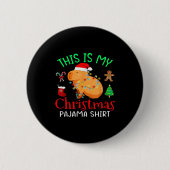 Capybara This Is My Christmas Pajama Capy Santa Me Button (Vorderseite)