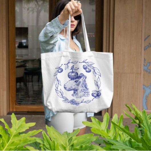 Capybara Tier mit Äpfeln Tragetasche