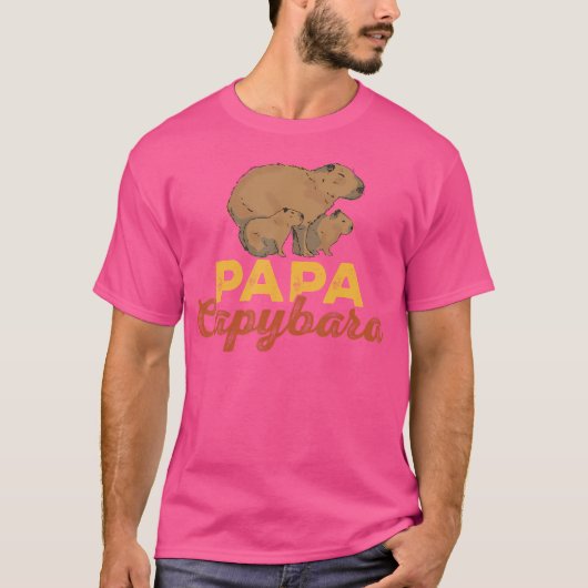 Capybara Tiere Papa Capybara T-Shirt (Vorderseite)